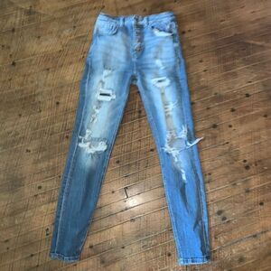 Kancan Kurvy high rise stretchy distressed 27 jeans